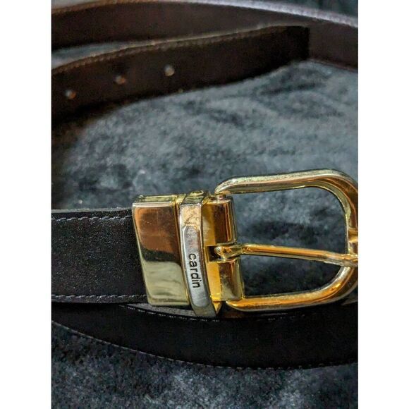 Peirre Cardin vintage leather and brass reversible belt. Size 38 - Picture 1 of 11